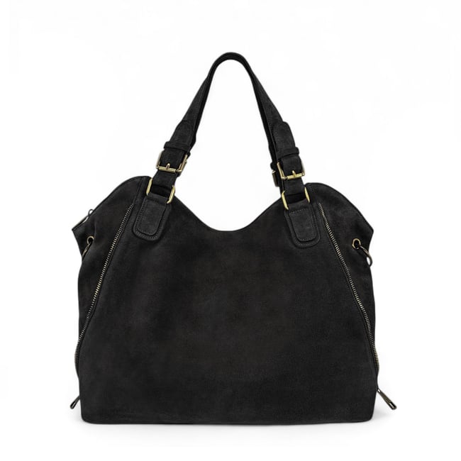Grand sac hobo en croûte de cuir CAMELIA SUEDE - OH MY BAG