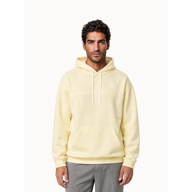 Sweat à capuche relax en molleton gratté Contemporain yellow <span itemprop=