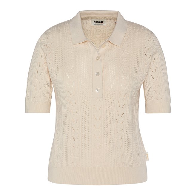 Polo rétro blanc cassé <span itemprop=