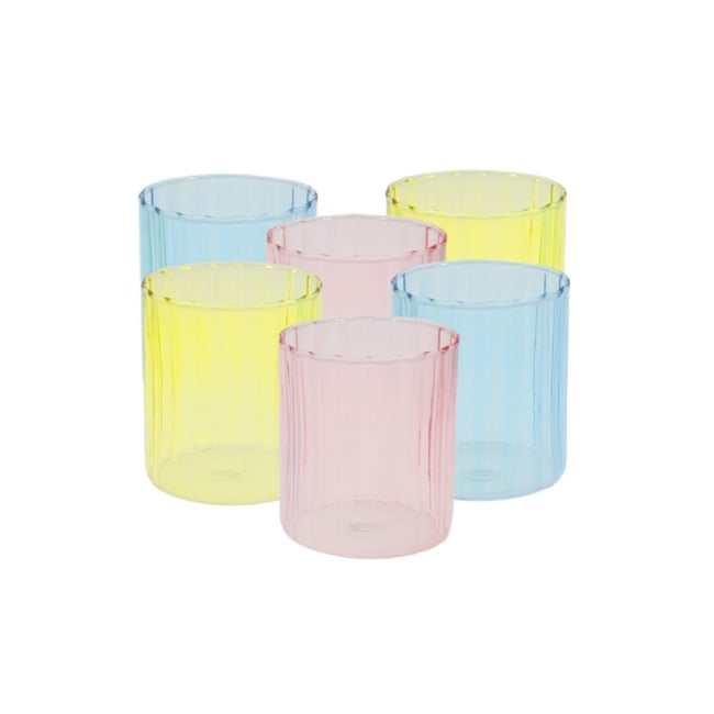 Lot de 6 verres, KYOTO Couleur multicolore <span itemprop=