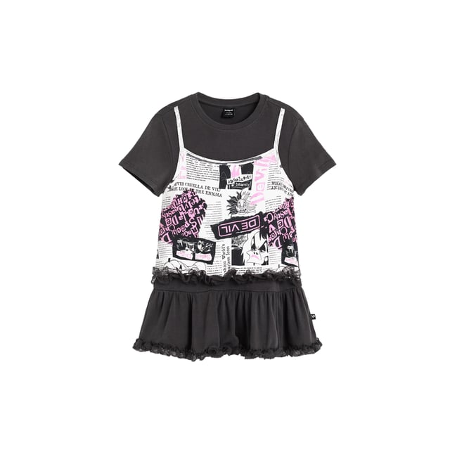 T-shirt à volants Cruella Disney™ noir <span itemprop=