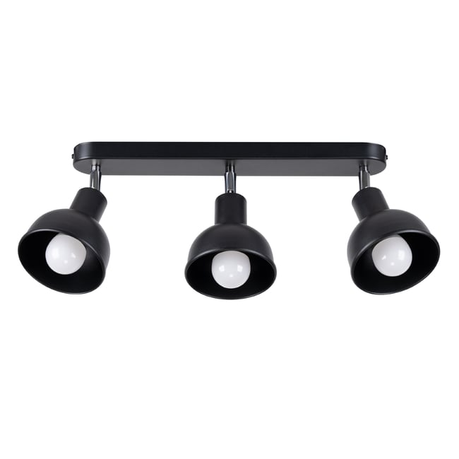 Plafonnier Acier Noir E27 3 Elba Couleur noir <span itemprop=