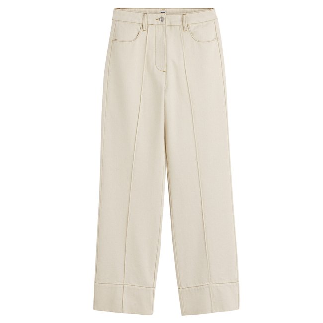 Wide Leg Jeans with High Waist, natural beige, LA REDOUTE COLLECTIONS