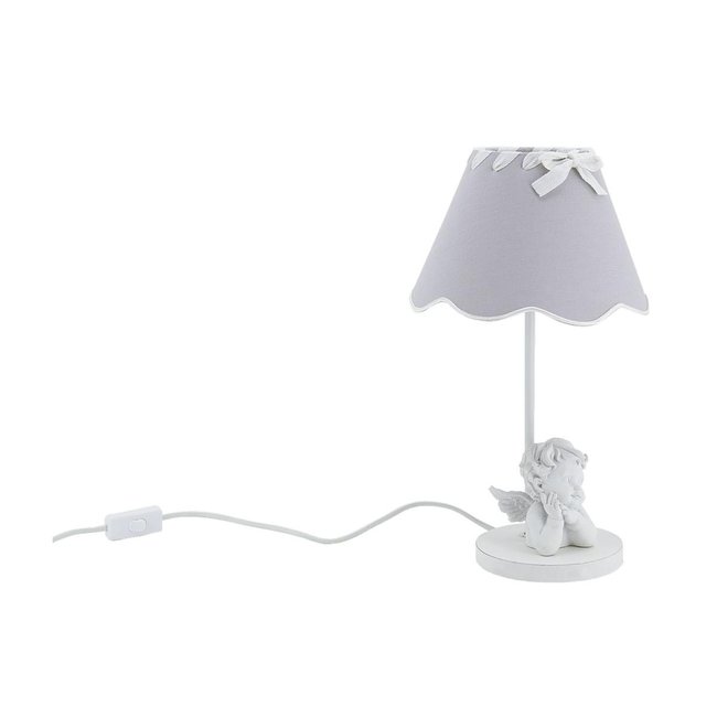 Lampe en métal avec ange Couleur gris <span itemprop=