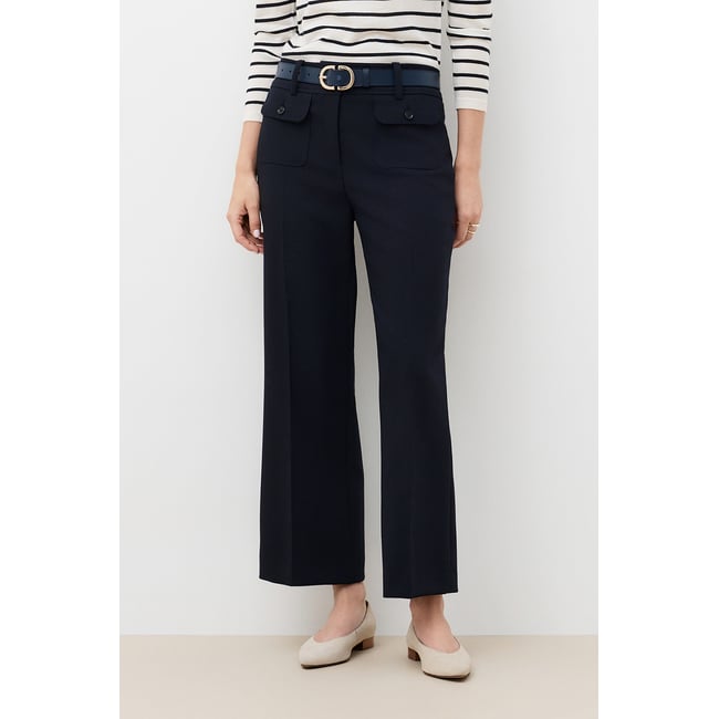 Pantalon coupe large PTHOMAS bleu marine <span itemprop=