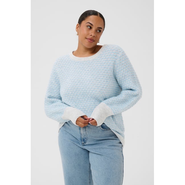 Pullover tricoté gris light grey m./blue fog m. <span itemprop=