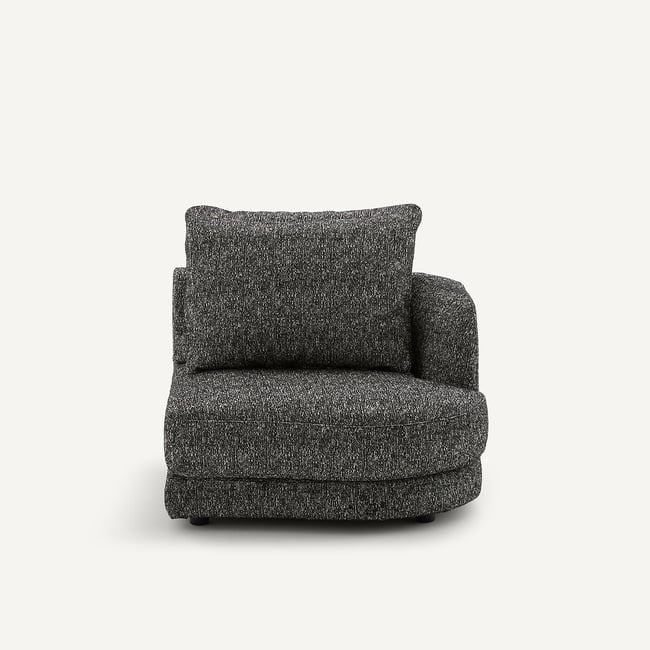 Demi-canapé droit, arrondi, modulable en bouclette, TIBERIO - AM.PM