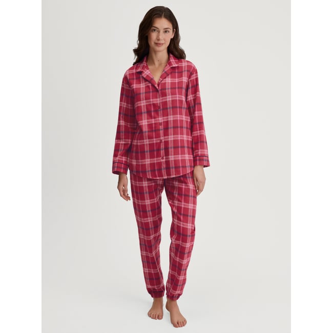 Pyjama manches longues Coton HOLIDAY DREAMS deep rouge <span itemprop=
