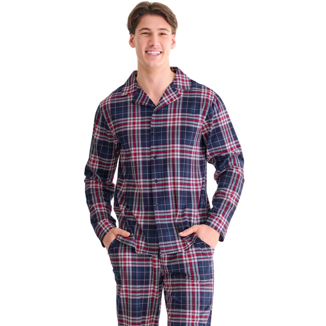 Haut pyjama chemise manches longues COSY NIGHTS imprimé <span itemprop=