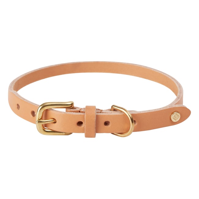 Collier en cuir LIVING marron clair <span itemprop=