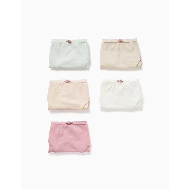 Lot de 5 culottes avec roses décoratives multicolore <span itemprop=