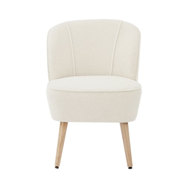 Fauteuil en tissu bouclette et bois- DOUVE - DRAWER