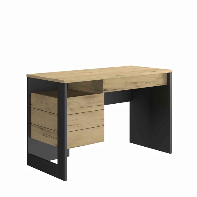 Bureau 1 porte, 1 tiroir Couleur bois naturel <span itemprop=