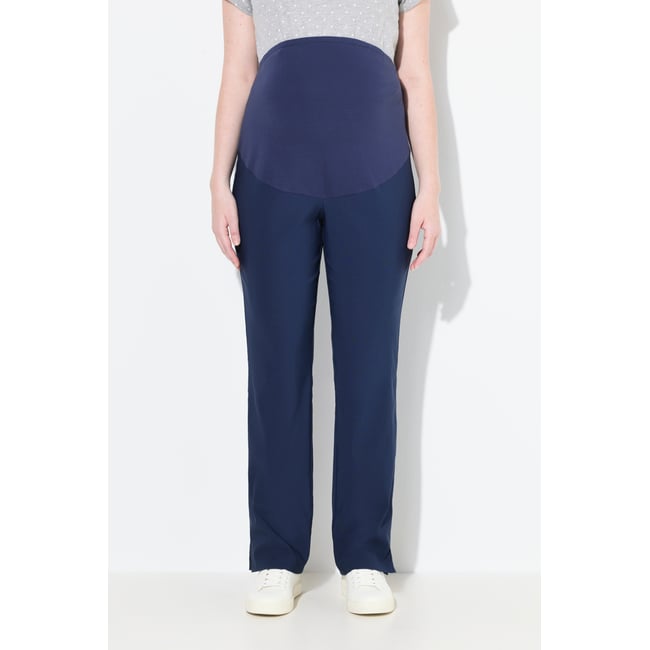 Pantalon de grossesse en bengaline marine <span itemprop=
