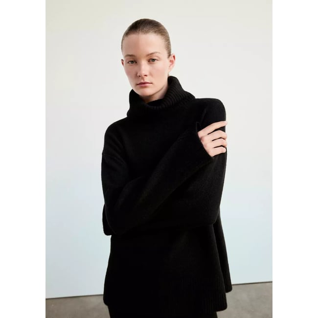 Pull de pyjama en maille col roulé noir <span itemprop=