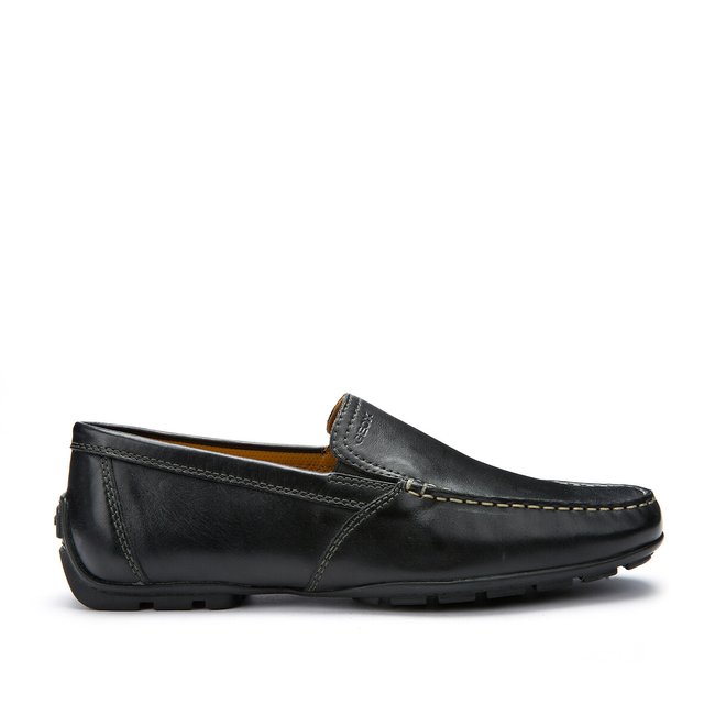 Mocassins em pele, Moner preto <span itemprop=