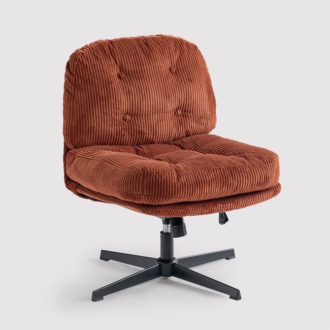Chaise de bureau rotatif réglable en hauteur en velours côtelé, ALINTONEXOFFICE Couleur rouge <span itemprop=