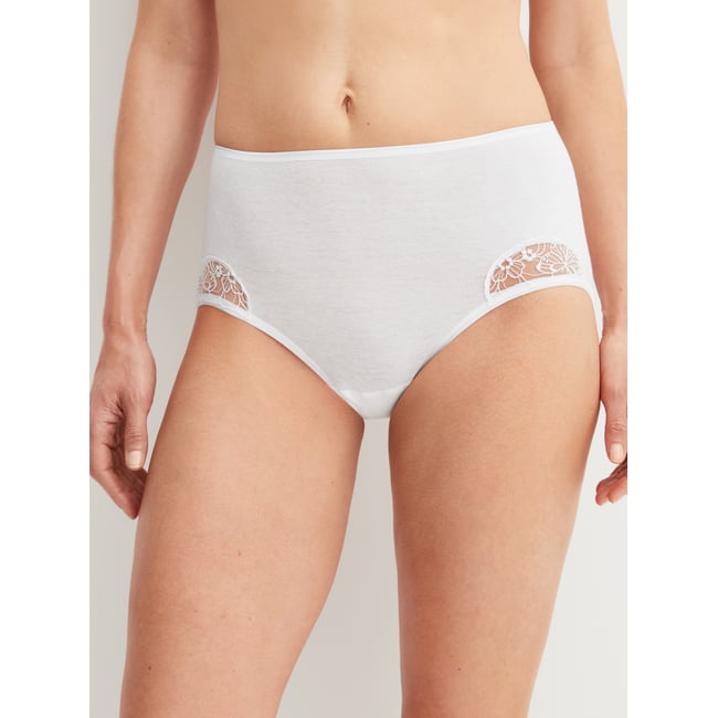 Slip midi Coton COTTON DESIRE blanc <span itemprop=