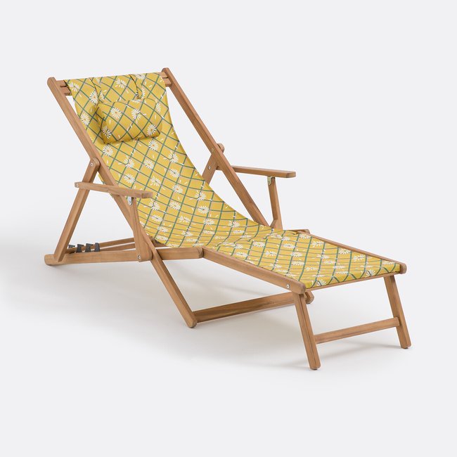 Longchair in geoliede acacia Marguerite <span itemprop=