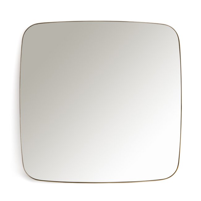 Miroir carré en métal 90x90 cm, Iodus Couleur laiton <span itemprop=