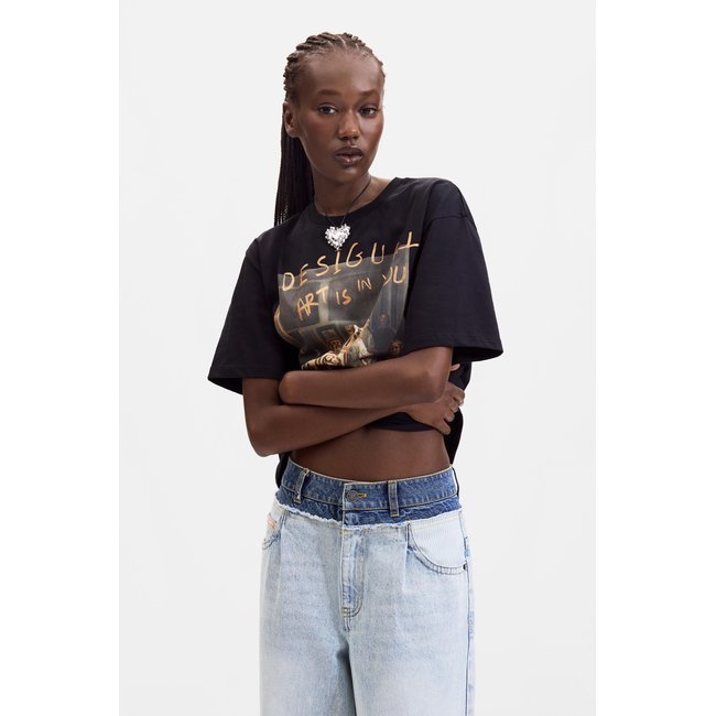 T-shirt imprimé noir <span itemprop=