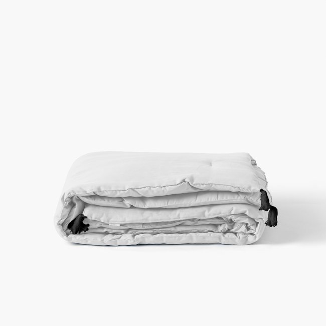 Edredon lin et coton lavé SONGE blanc <span itemprop=