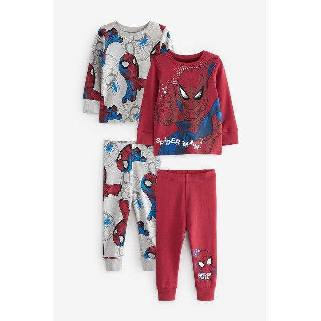Pyjamas confortables spider-man, lot de 2 rouge/gris <span itemprop=