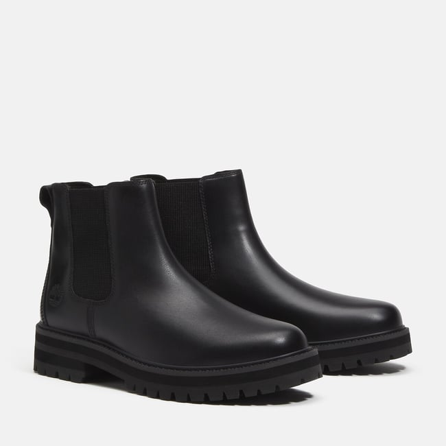 Britton Drive Mid Chelsea Leather Ankle Boots, black, TIMBERLAND