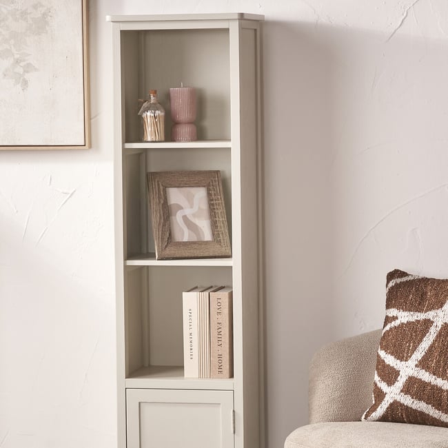 Cotsen Pine Wood Slim Display Unit, cream, SO'HOME