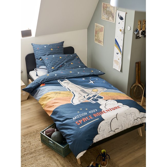 Couette Et Oreiller Pottery Barn Enfant – Sport, Lit Complet, Reversible, Coton Bleu