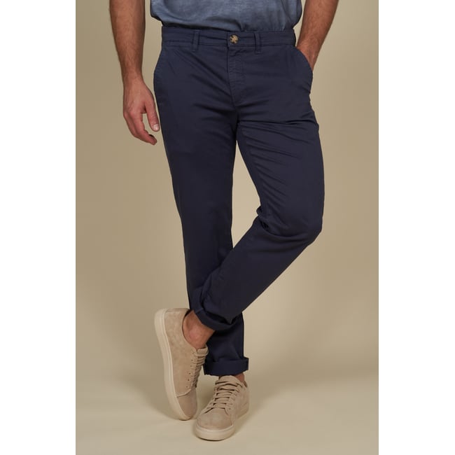 Pantalon chino fin stretch uni - MCS