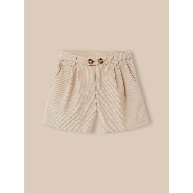 Short velours taille haute beige <span itemprop=