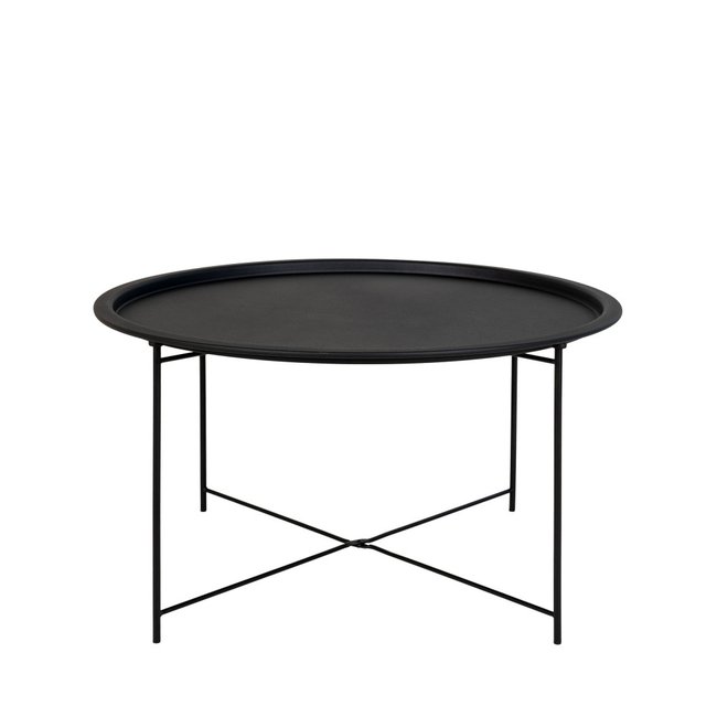 Table basse ronde en métal ø75cm - BASTIA Couleur noir <span itemprop=