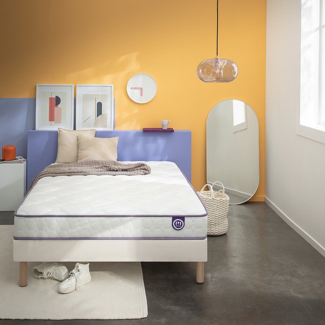 Colchón látex firme 3 zonas 19 cm, Happy Lit blanco <span itemprop=