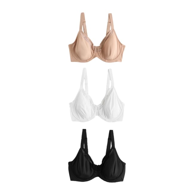 Soutien-gorge minimisant, lot de 3 noir/blanc/nuit/praline <span itemprop=