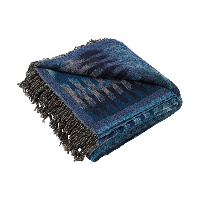 Plaid en Laine au motif ikat graphique KHAN - MADURA