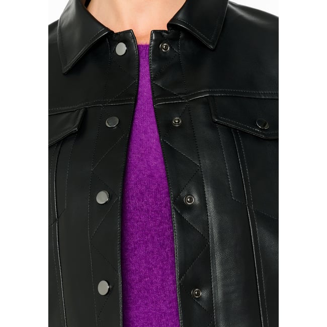 Veste en similicuir noir <span itemprop=