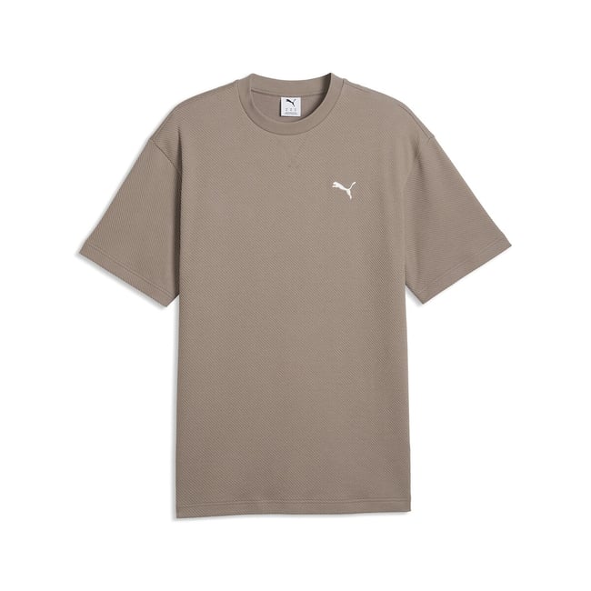 T-shirt manches courtes, coupe relaxed, Essentiel taupe grisé <span itemprop=
