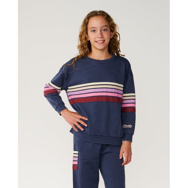 Sweat col rond SURF REVIVAL enfant navy <span itemprop=