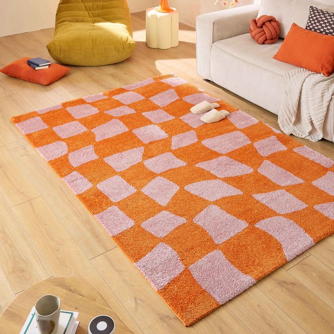 Tapis de salon vintage 70’s damier GROOVY - NAZAR RUGS