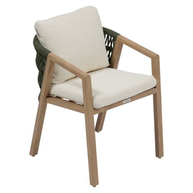 Fauteuil de jardin en aluminium et corde tressée MYLORE vert laurier <span itemprop=