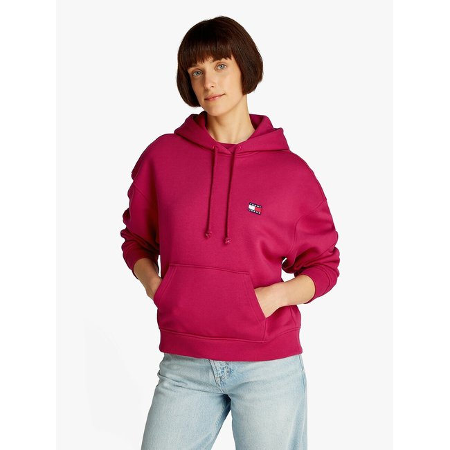 Sweat à capuche en molleton bordeaux <span itemprop=