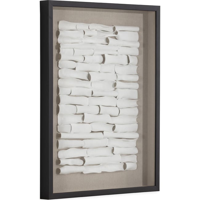 Tableau mural contemporain en relief Couleur noir, crème et blanc <span itemprop=
