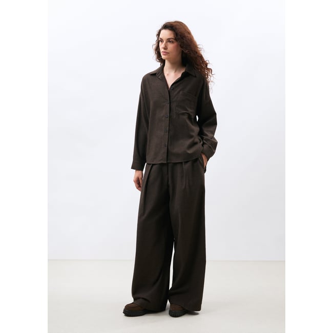 Chemise oversize en flanelle à chevrons - HUMILITY