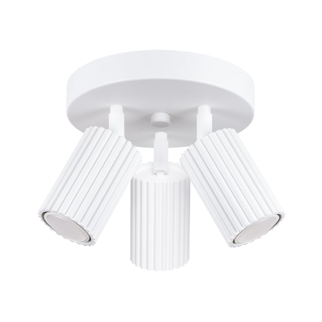 Plafonnier Aluminium Blanc GU10 3 Karbon Couleur blanc <span itemprop=