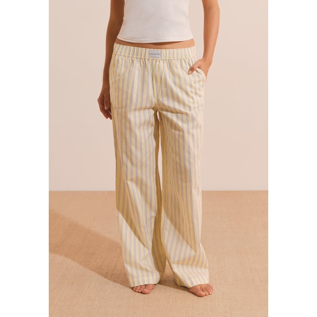 Pantalon de pyjama en coton à rayures BENICIO bleu ciel <span itemprop=