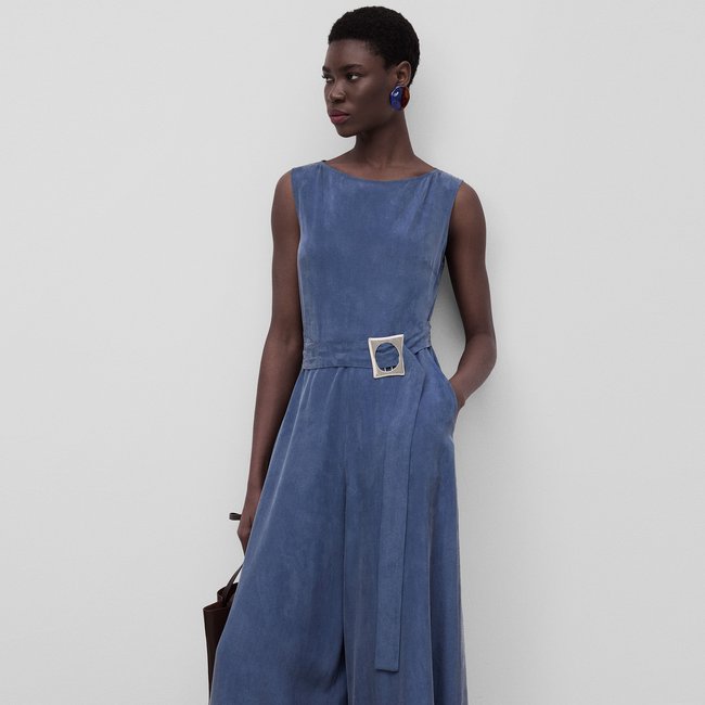 Combinaison longue à boucle bleu de prusse <span itemprop=