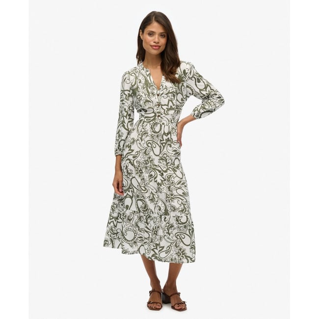 Robe mi-longue tissée à volants - SUPERDRY