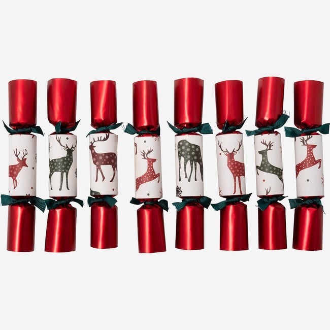 Décoration de Noël carton CRACKERS Couleur rouge, beige <span itemprop=