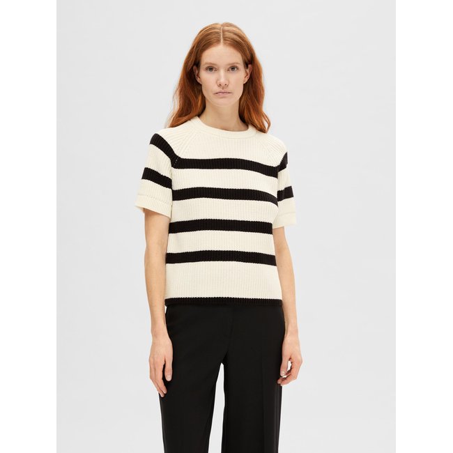 Top en maille SELECTED FEMME blanc - snow white 2 <span itemprop=